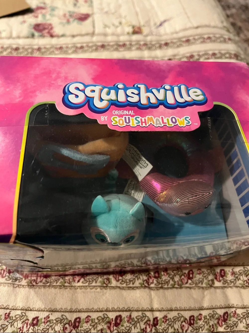 Squishmallows Squishville Pool Party Plush Set - Aqua & Pink